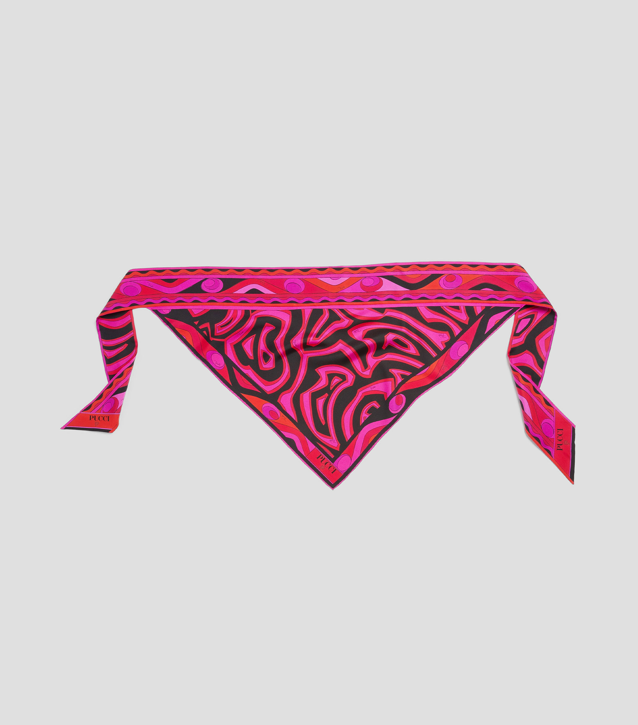 Pañuelo en seda multicolor estampado Mujer